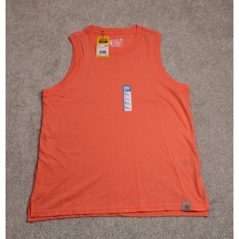 NWT Carhartt Orange Sleeveless Relaxed‎ Fit Lightweight Tank Top Women's S (4-6)